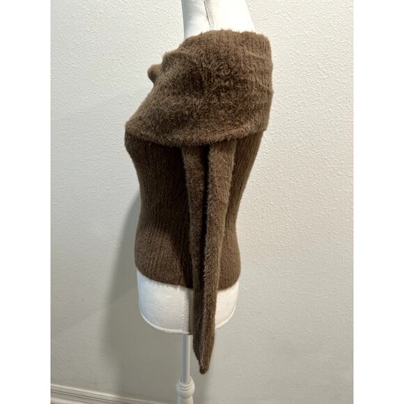 Hippie Rose Juniors Eyelash Knit Off-Shoulder Sweater Coco Ash Medium Soft New - Picture 3 of 5